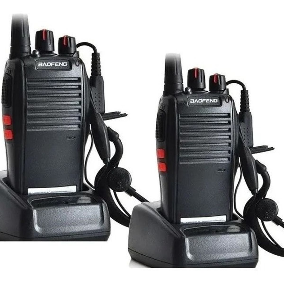 GENERICO - Kit 2 Radio Transmisor Walkie Baofeng 777s + 2 Manos Libres Color Negro-239009 221013