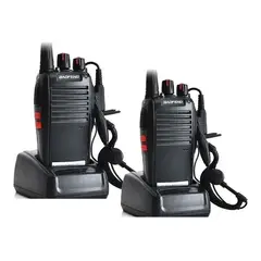 GENERICO - Kit 2 Radio Transmisor Walkie Baofeng 777s + 2 Manos Libres Color Negro-239009 221013
