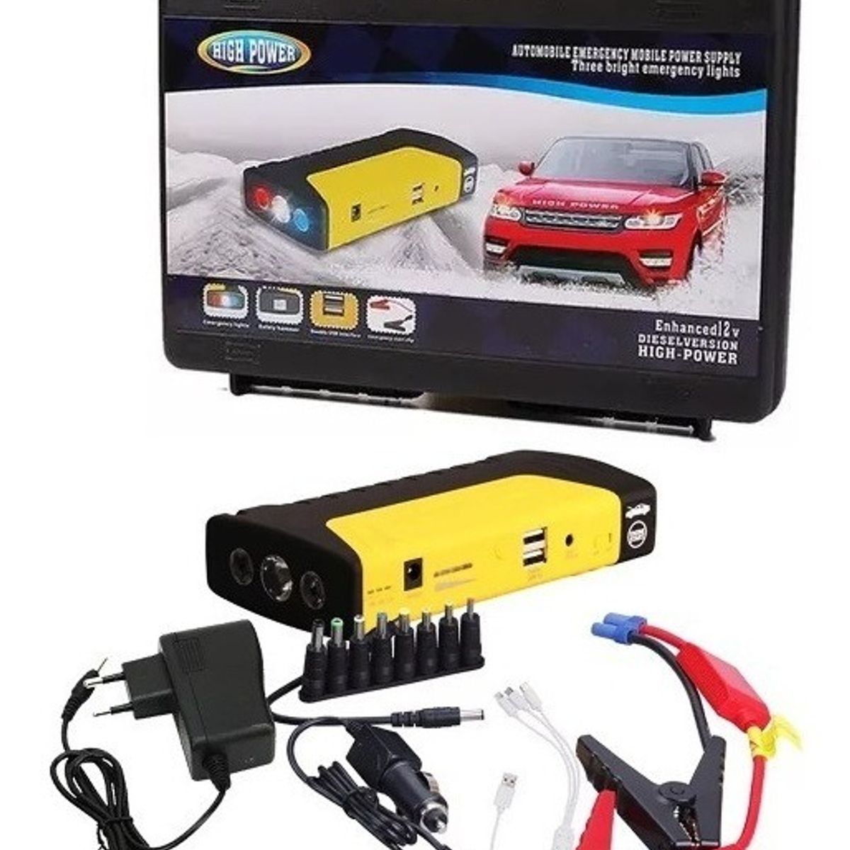 GENERICO - Partidor De Auto Batería Powerbank Cargador Usb 12v Celular