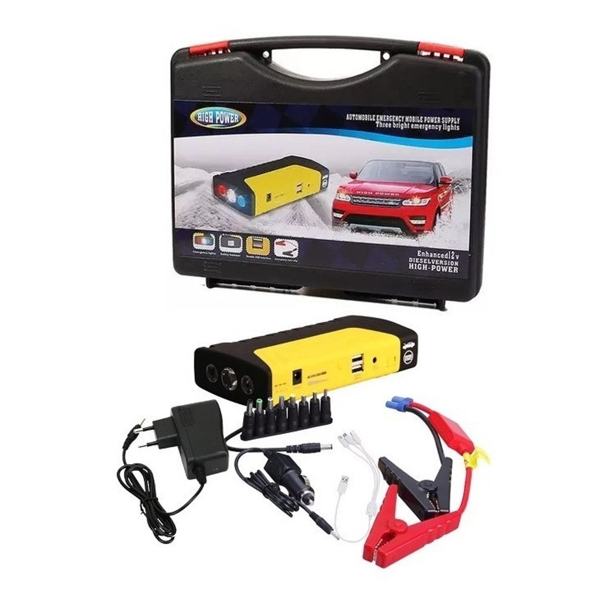 GENERICO - Partidor De Auto Batería Powerbank Cargador Usb 12v Celular