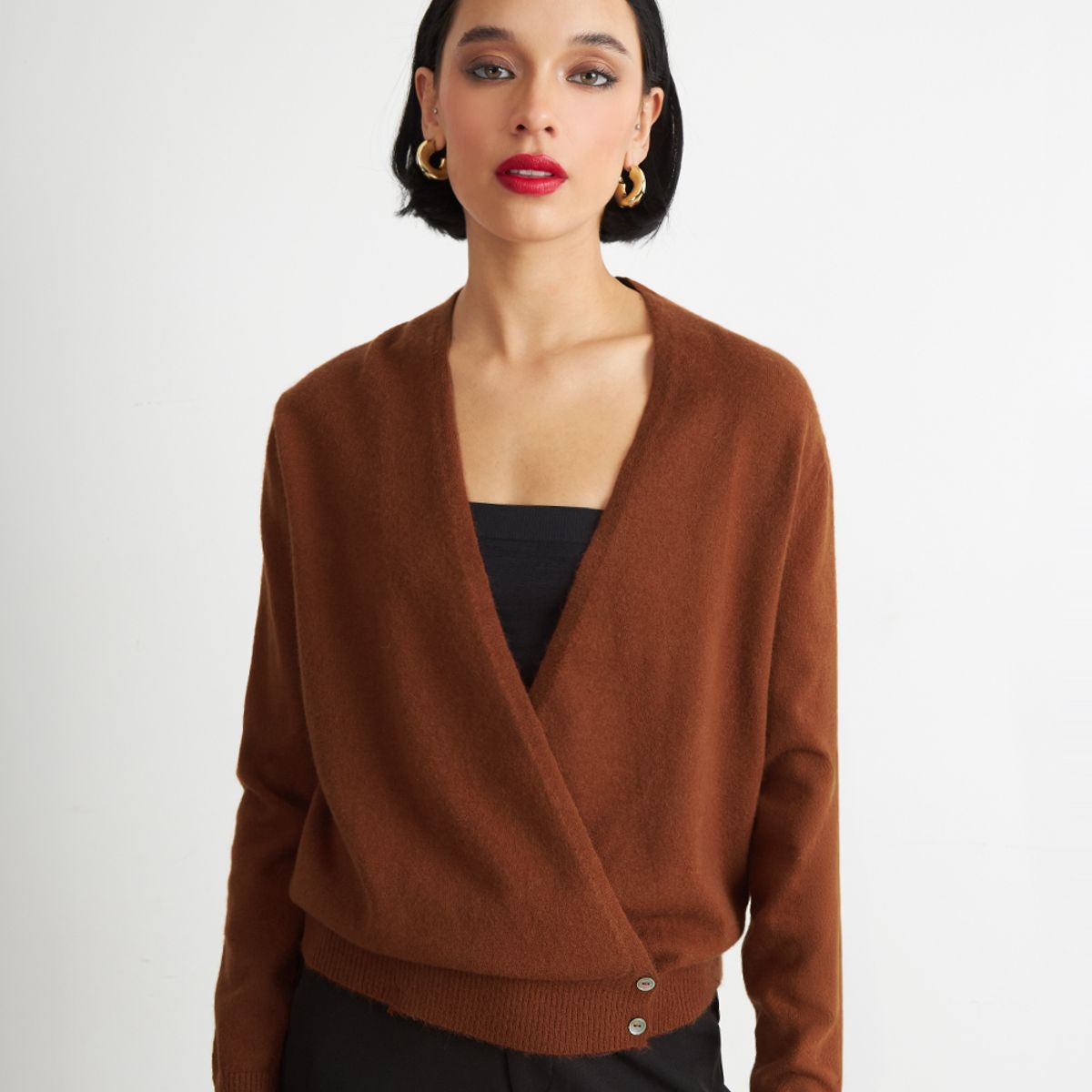 NICOPOLY - Sweater Cruzado con Botones Óxido Nicopoly