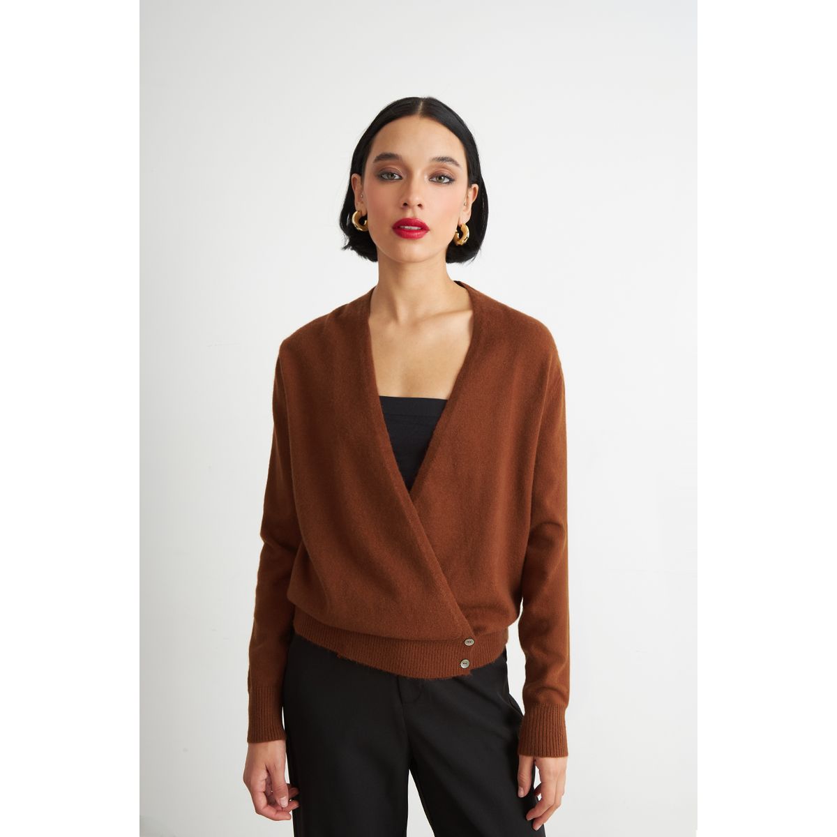 NICOPOLY - Sweater Cruzado con Botones Óxido Nicopoly