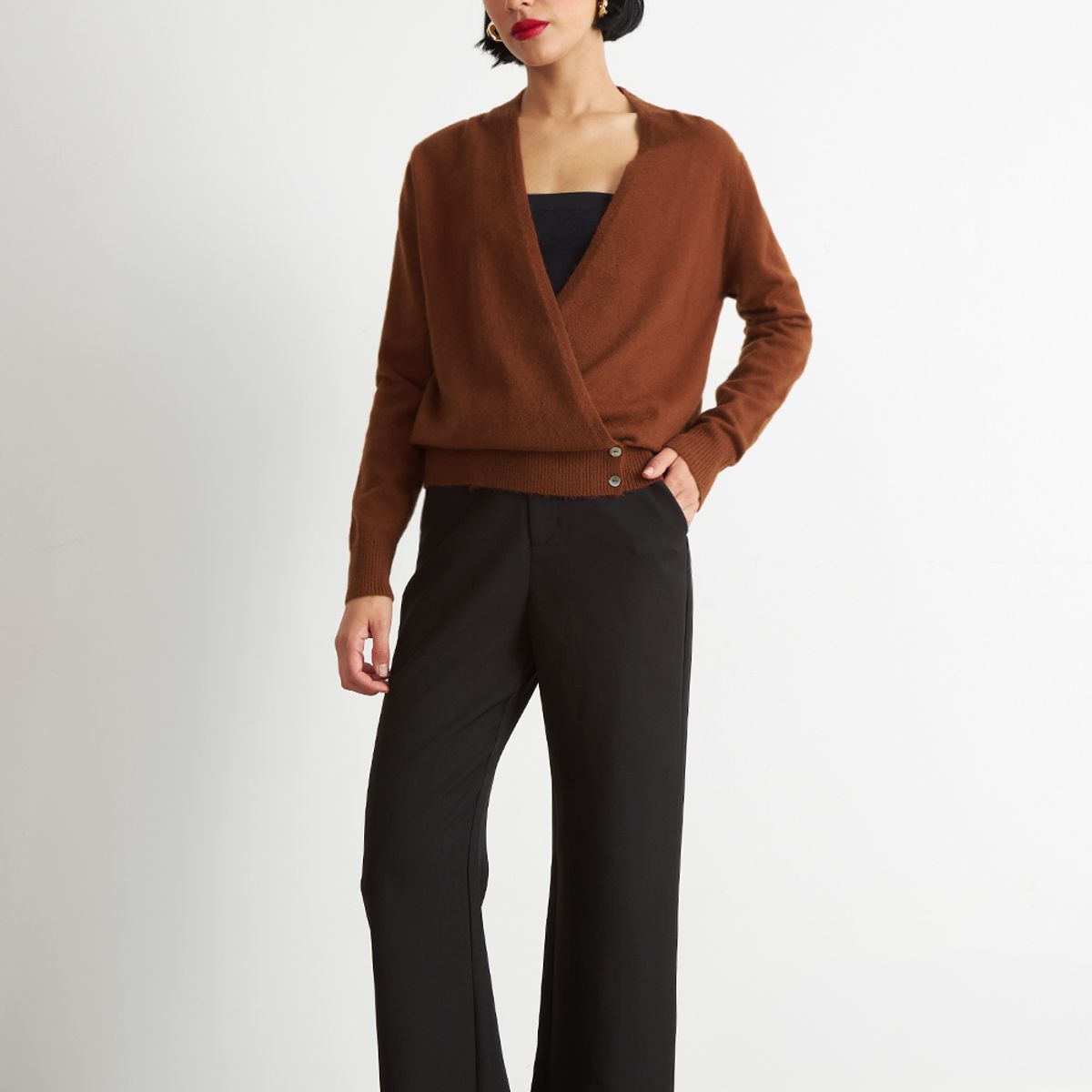 NICOPOLY - Sweater Cruzado con Botones Óxido Nicopoly