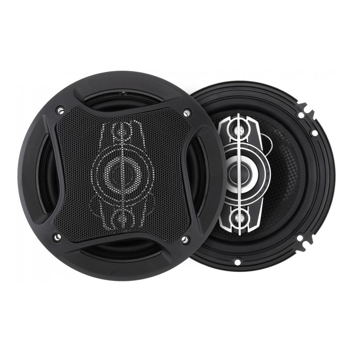 GENERICO - Kit 2 Parlantes Auto 16cm Redondo 500w Coaxial  213105 Color Negro-213105 C45