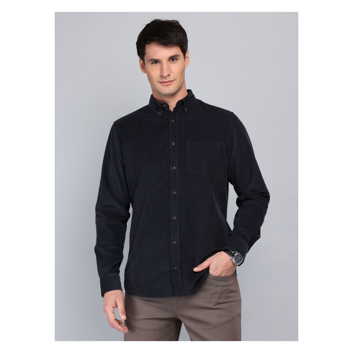 ARROW - Camisa Cotelé Regular Fit Azul Marino Arrow ARROW