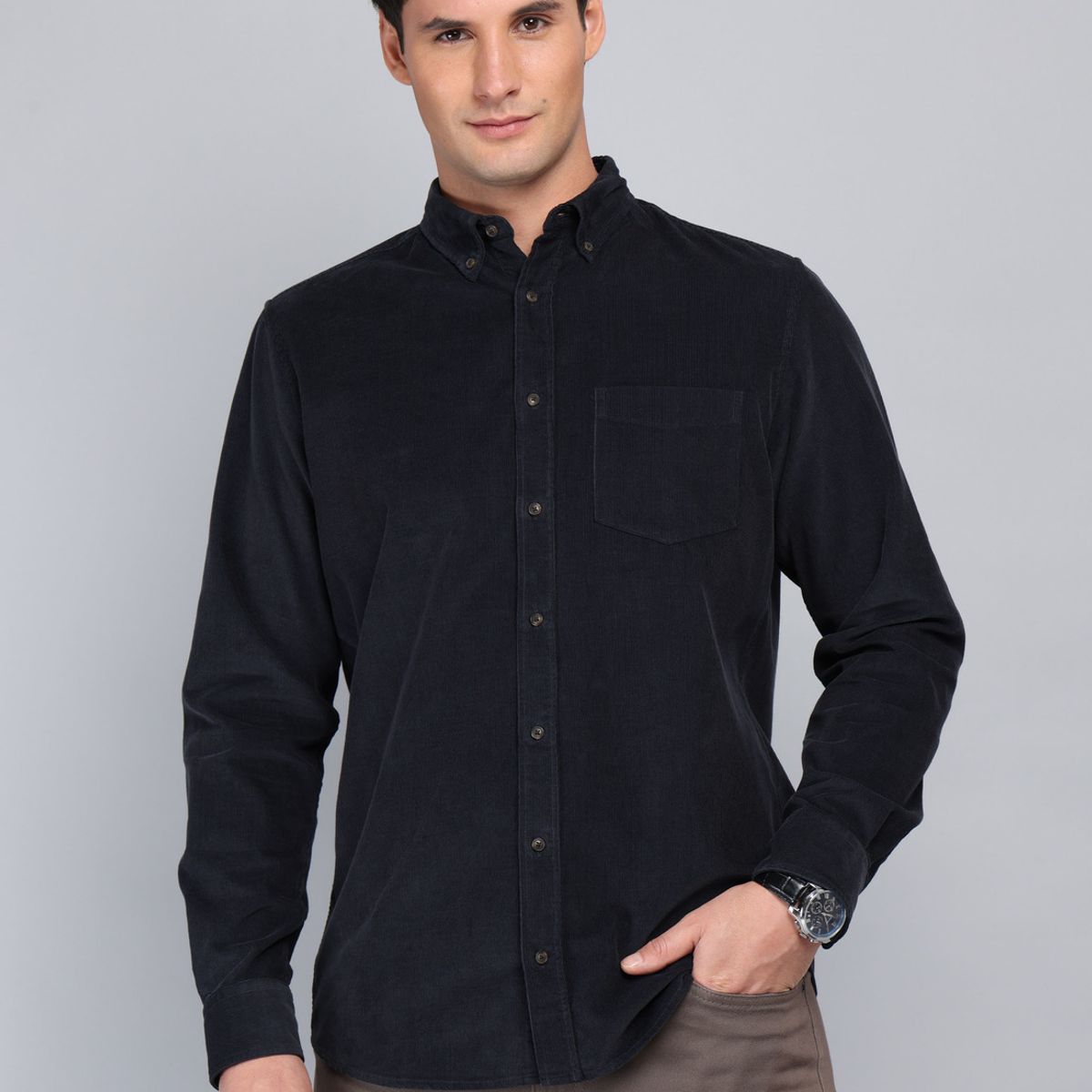 ARROW - Camisa Cotelé Regular Fit Azul Marino Arrow ARROW