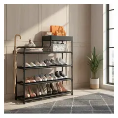 GENERICO - Rack Zapatero 5 Niveles Organizador Hall Multiusos 3 En 1