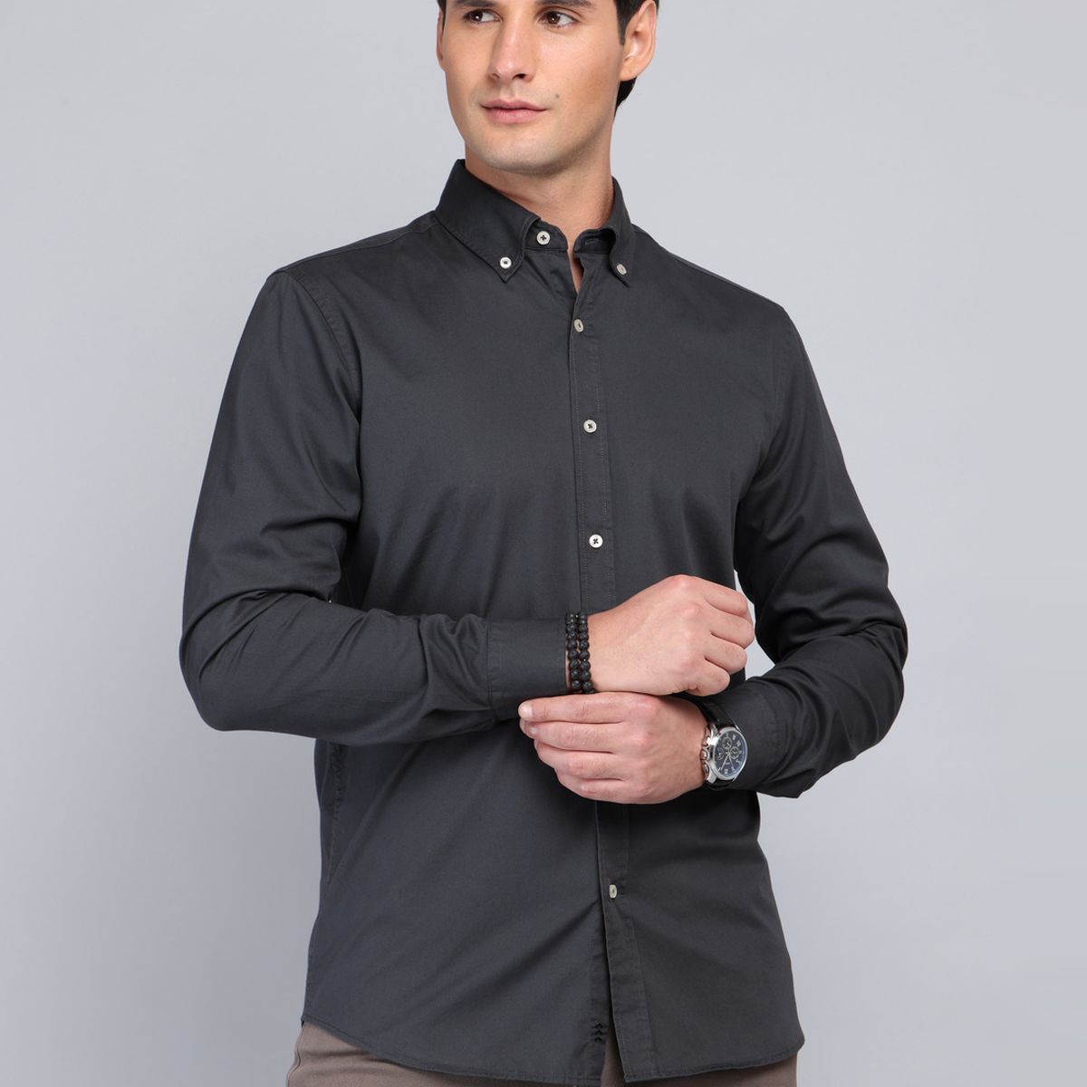 ARROW - Camisa Lisa Regular Fit Carbón Arrow ARROW