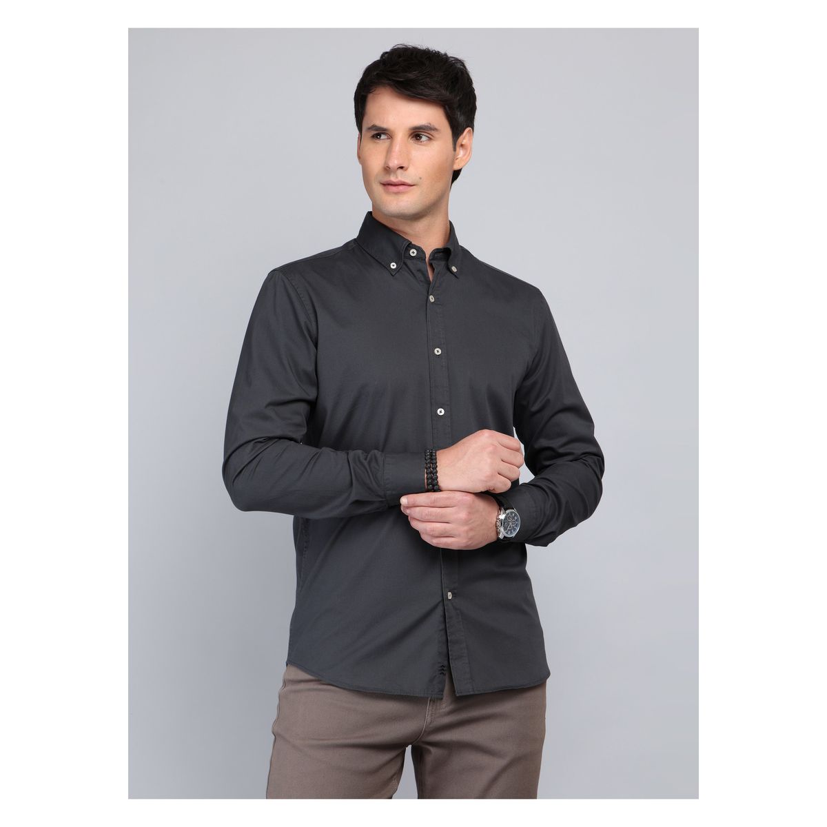 ARROW - Camisa Lisa Regular Fit Carbón Arrow ARROW