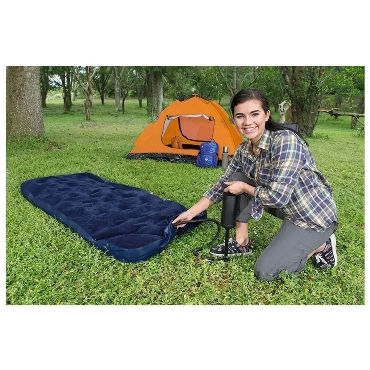 GENERICO - Colchón Inflable De 1 Plaza Comodidad Portátil 191x76x22 Cm Azul