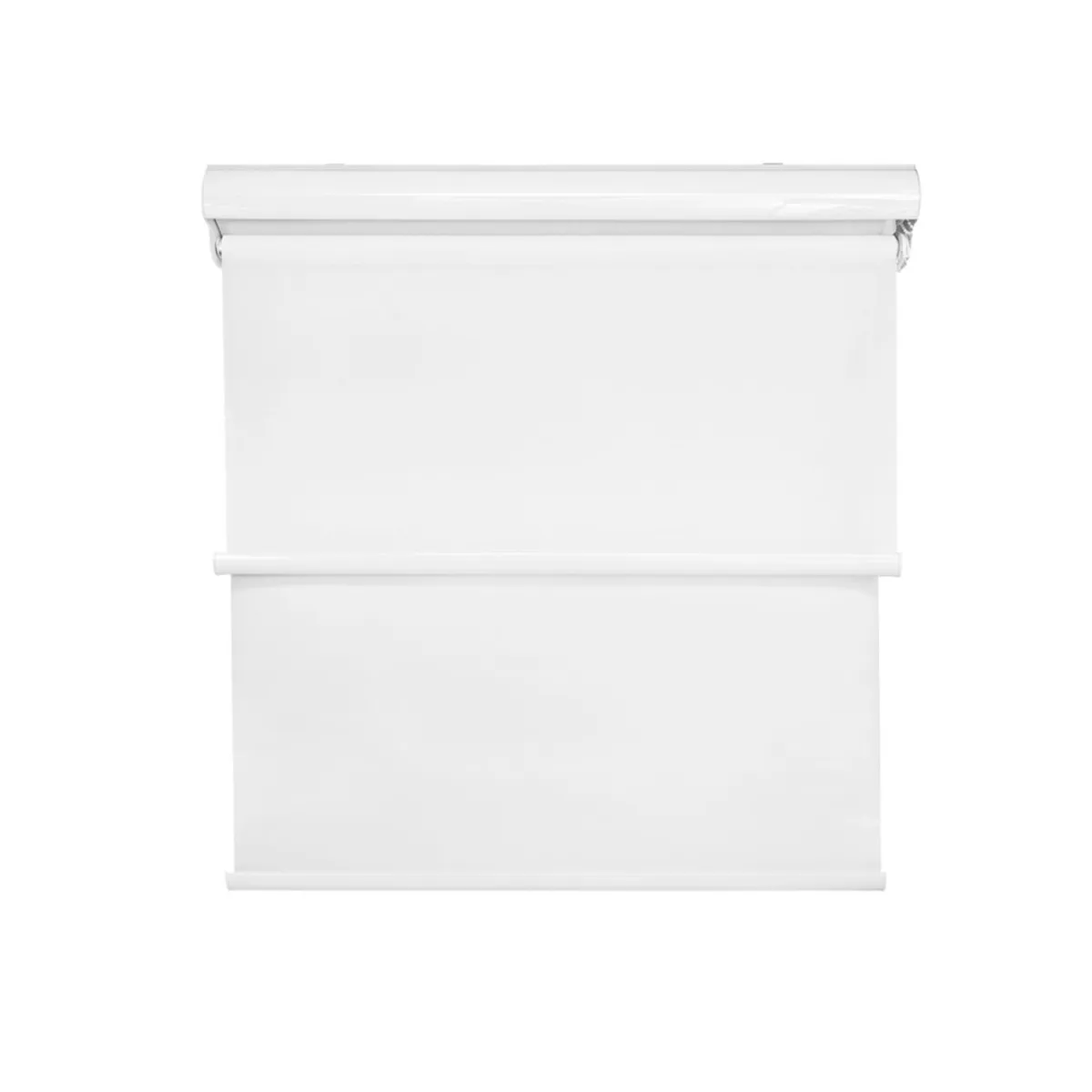 GENERICO - Cortina Roller Blackout doble tela 160x200 con cenefa blanco