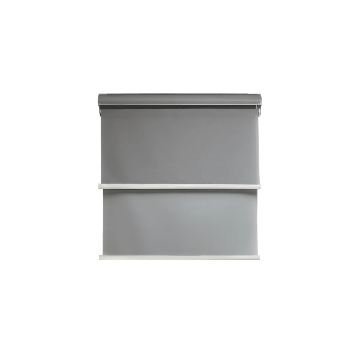 GENERICO - Cortina Roller Blackout doble tela con cenefa 120x240 gris
