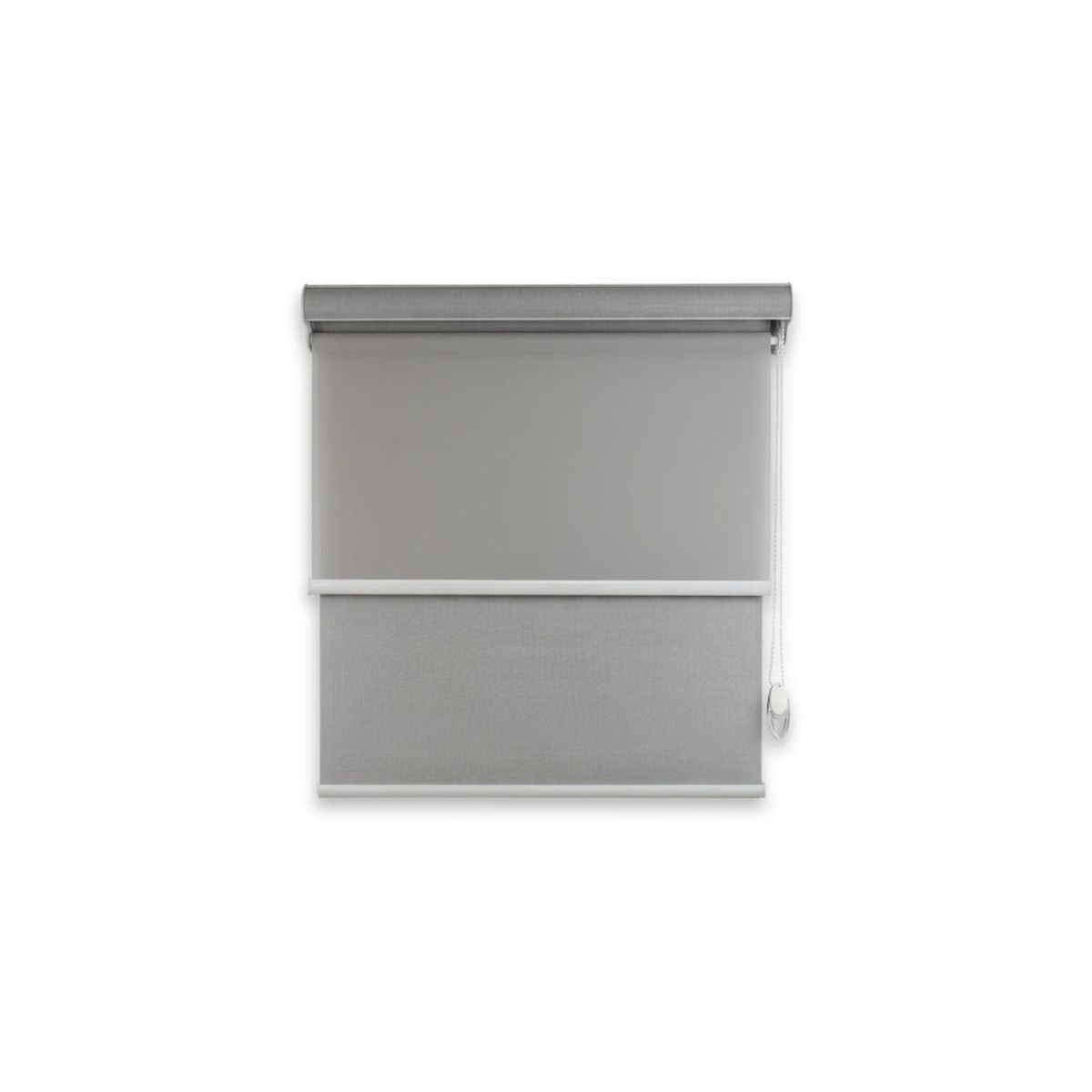 GENERICO - Cortina Roller Blackout doble tela con cenefa 200x240 gris jaspeada