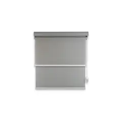 GENERICO - Cortina Roller Blackout doble tela con cenefa 200x240 gris jaspeada