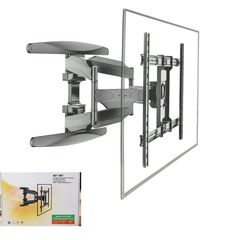 GENERICO Soporte de TV Articulado Premium - Movimiento CompletO de 40" a 80" pulgadas - Carga Máxima 45.5 kg