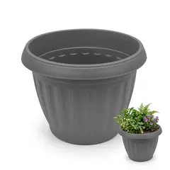 GENERICO - Macetero Plástico Redondo Gris 19 cm