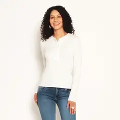 WADOS - POLERA MANGA LARGA ABOTONADA EN DELANTERO