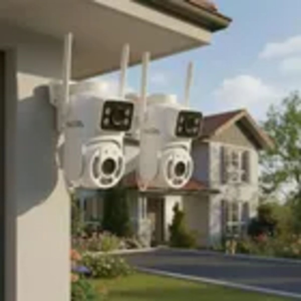 GENERICO - Pack 2 Camara Ip Wifi De Seguridad Exterior Doble Lente Blanco