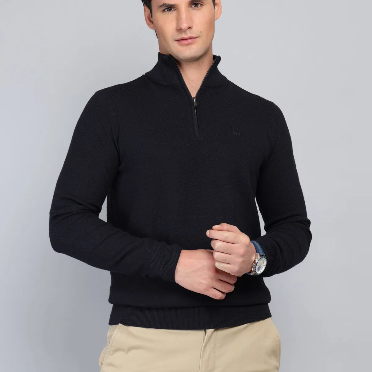 ARROW - Sweater Cuello Alto Regular Fit Azul Marino Arrow ARROW