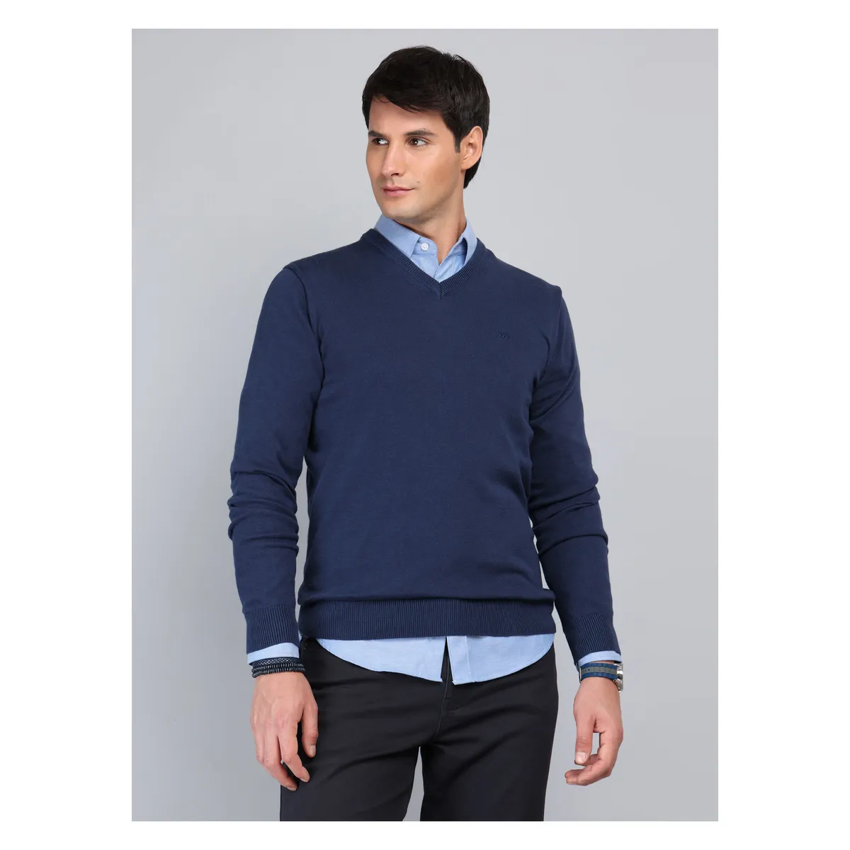 ARROW - Sweater Cuello V Regular Fit Azul Arrow ARROW