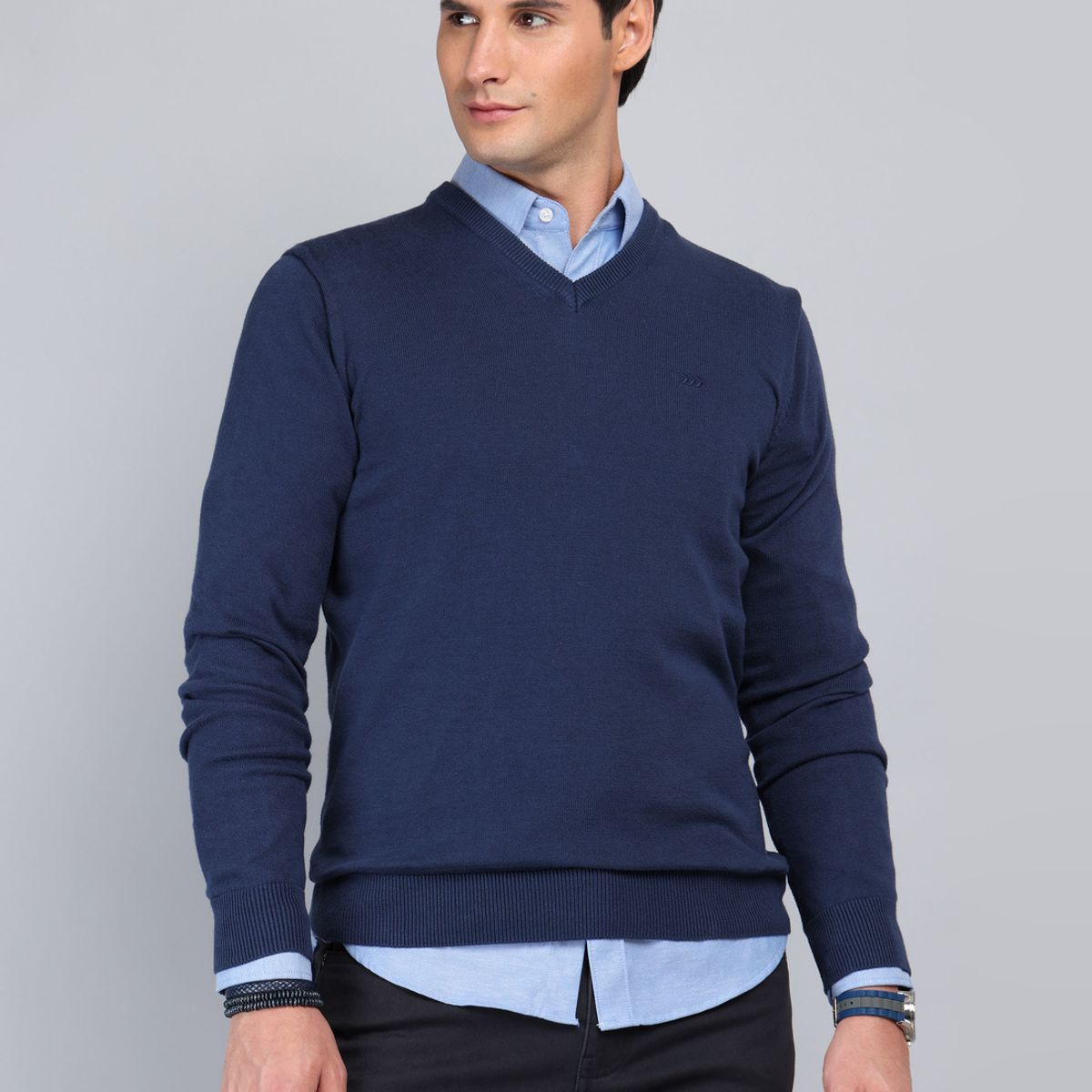 ARROW - Sweater Cuello V Regular Fit Azul Arrow ARROW