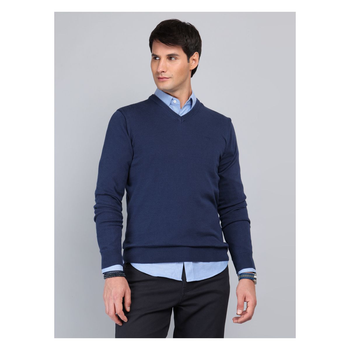 ARROW - Sweater Cuello V Regular Fit Azul Arrow ARROW