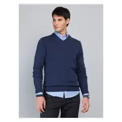 ARROW - Sweater Cuello V Regular Fit Azul