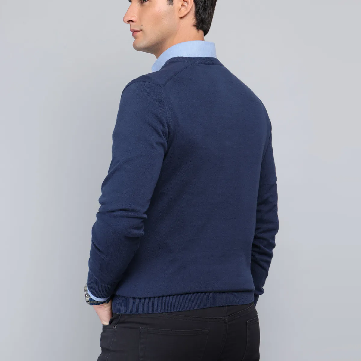 ARROW - Sweater Cuello V Regular Fit Azul Arrow ARROW