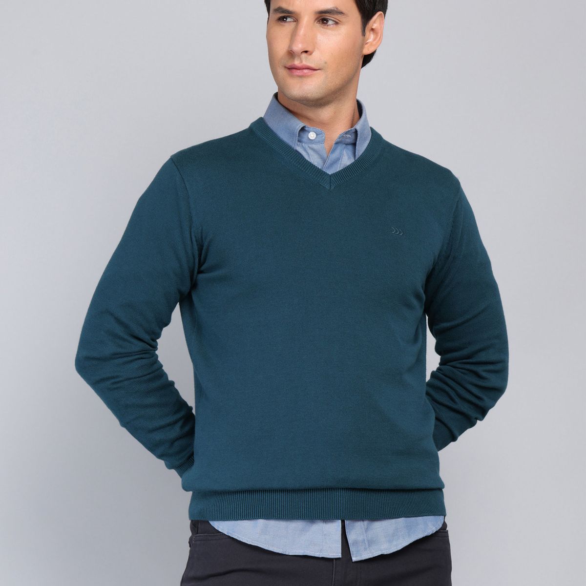 ARROW - Sweater Cuello V Regular Fit Petróleo Arrow ARROW