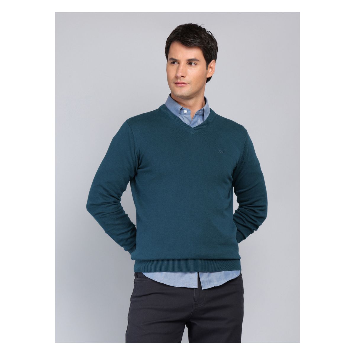 ARROW - Sweater Cuello V Regular Fit Petroleo Arrow ARROW