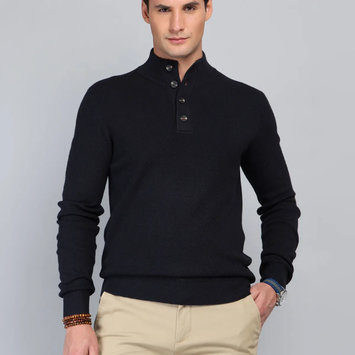 ARROW - Sweater Cuello Alto Regular fit Azul Marino Arrow ARROW