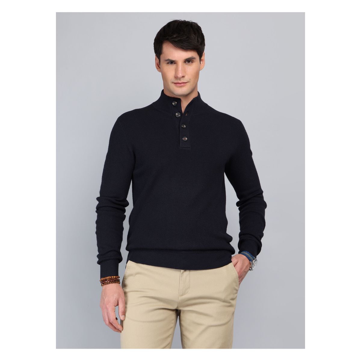 ARROW - Sweater Cuello Alto Regular fit Azul Marino Arrow ARROW