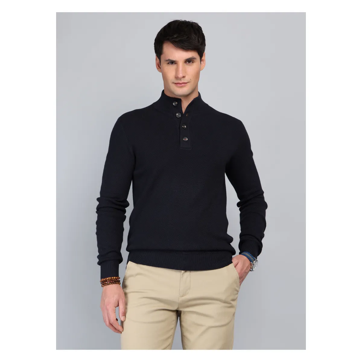 ARROW - Sweater Cuello Alto Regular fit Azul Marino Arrow ARROW