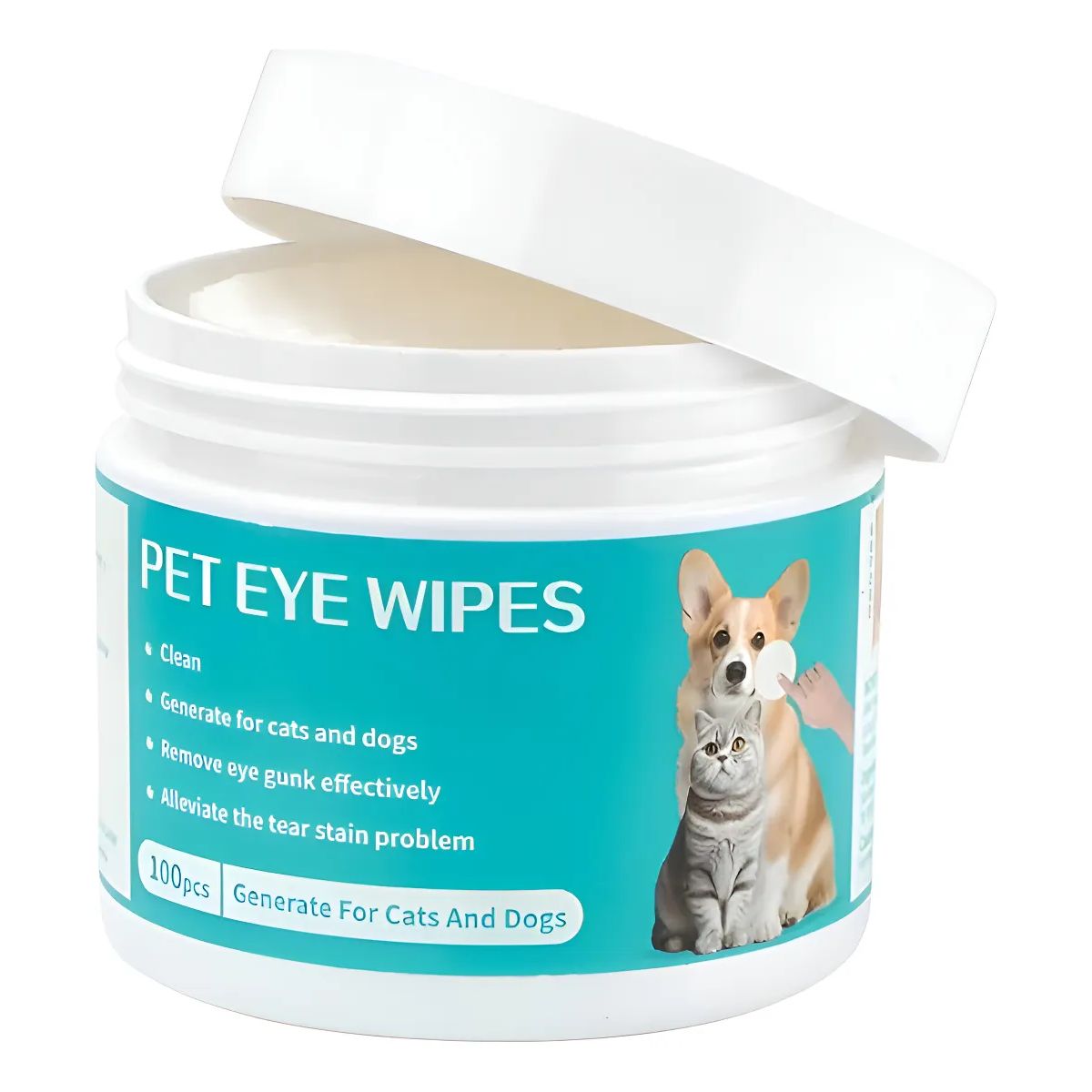 GENERICO - Pet Eye Wipes Toallitas Limpiadoras Ojos Perros Gatos 100 Un