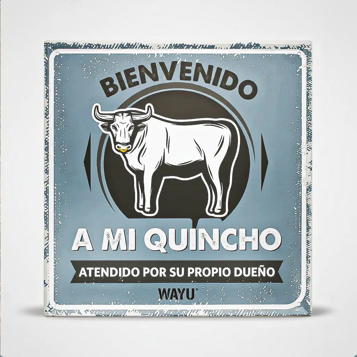 WAYU - Cuadro Decorativo Wayu Cuadro Pared Cuadro Metalico 25x25cm Metálico