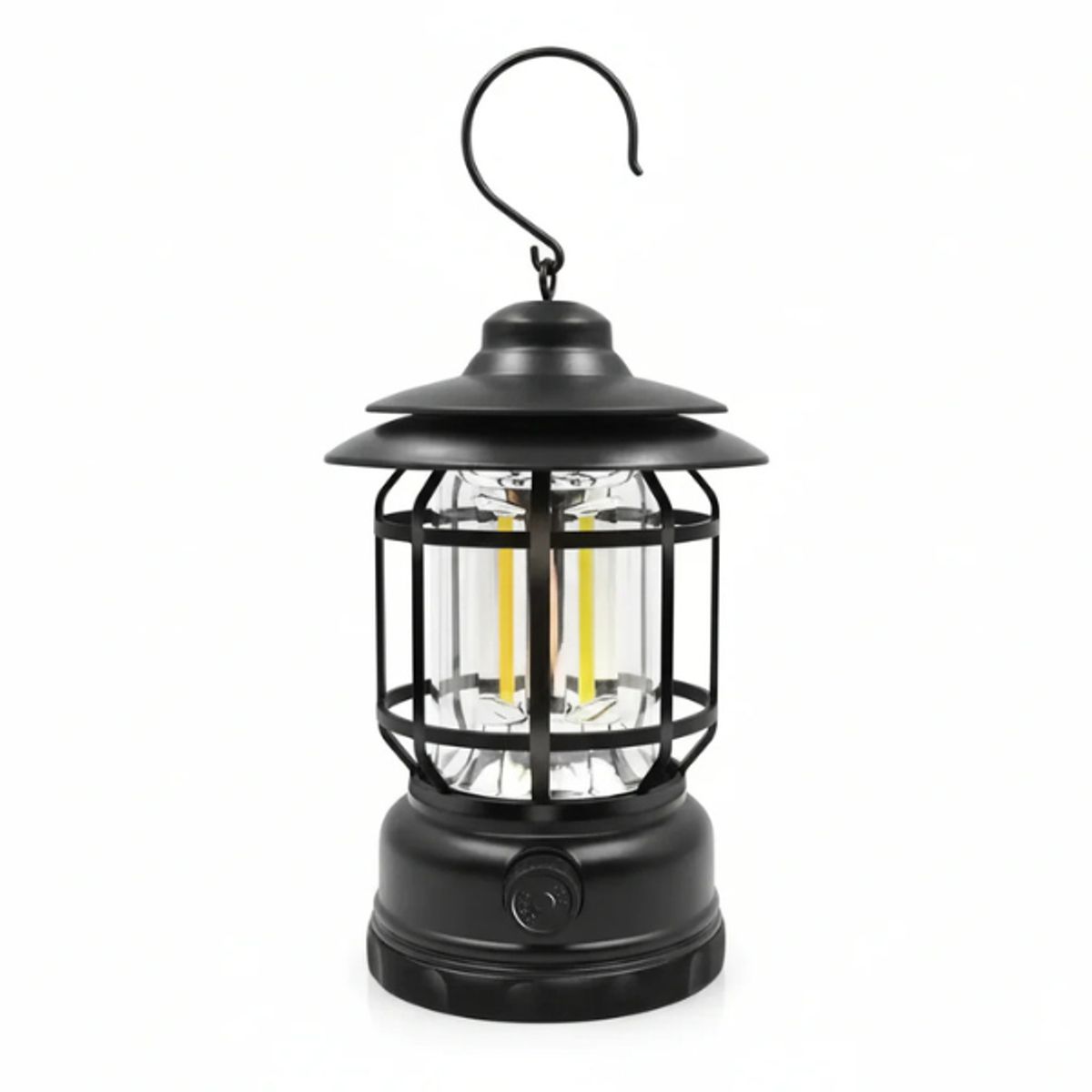 GENERICO - Lampara  Negra Led Camping Vintage Retro Recargable USB