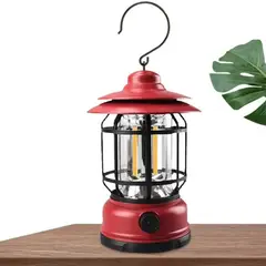 GENERICO - Lampara Roja Led Camping Vintage Retro Recargable USB