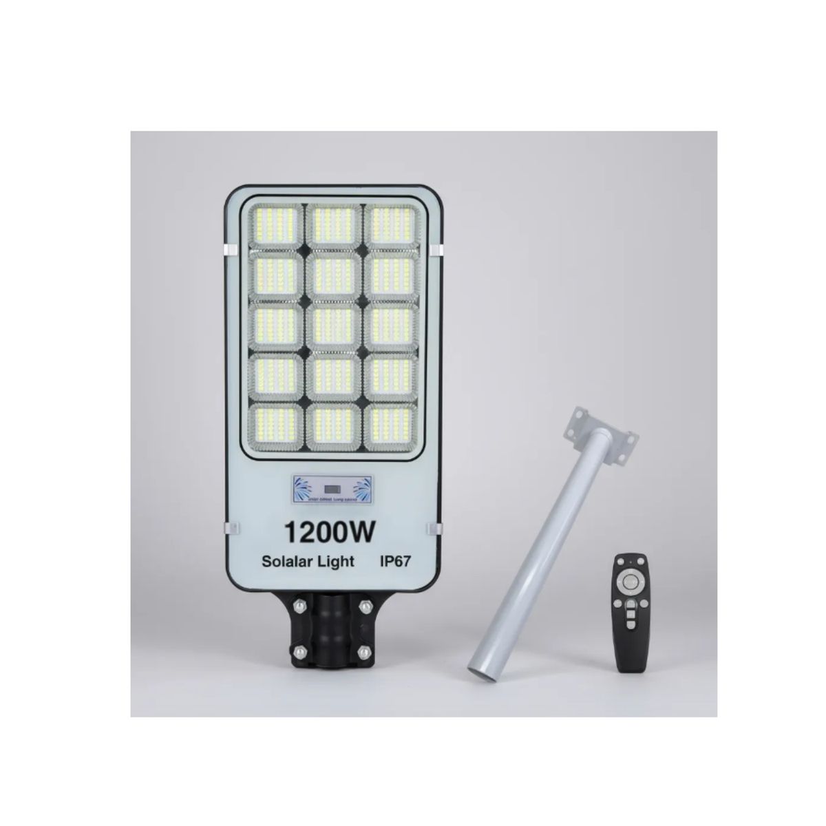 GENERICO - Pack x3 Focos Led Solar Exterior 1200w Soporte Potente Iluminación Gris Blanco Frío