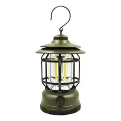 GENERICO - Lampara Verde Led Camping Vintage Retro Recargable USB