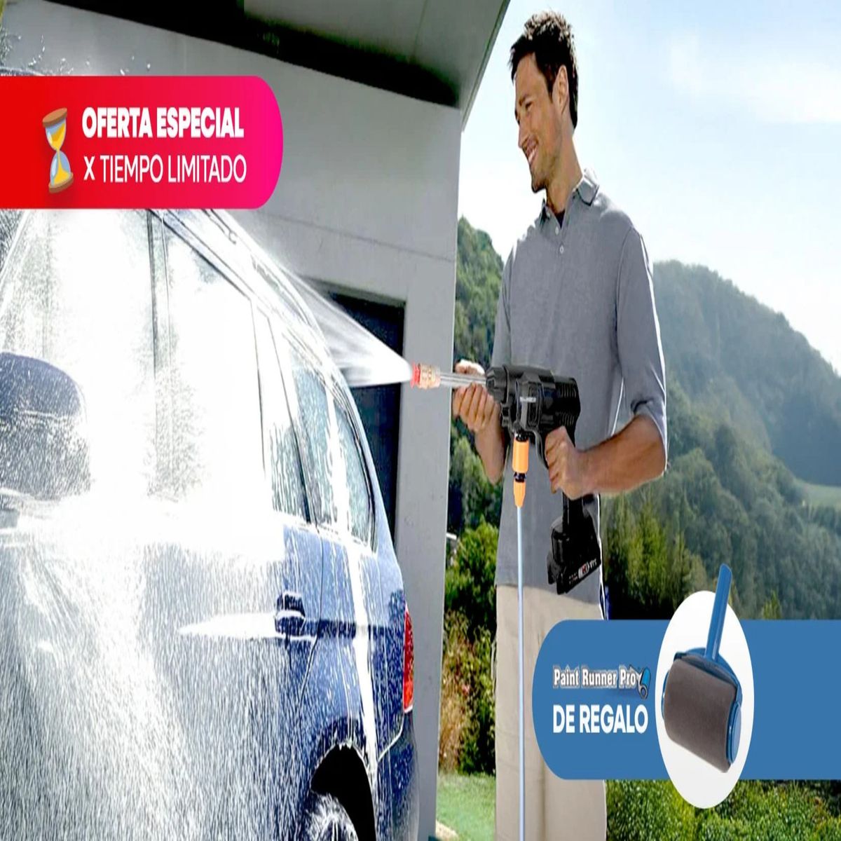 HIGH PRESSURE CLEANER - Hidrolavadora Inalámbrica High Pressure Cleaner + Rodillo de Pintura de Regalo