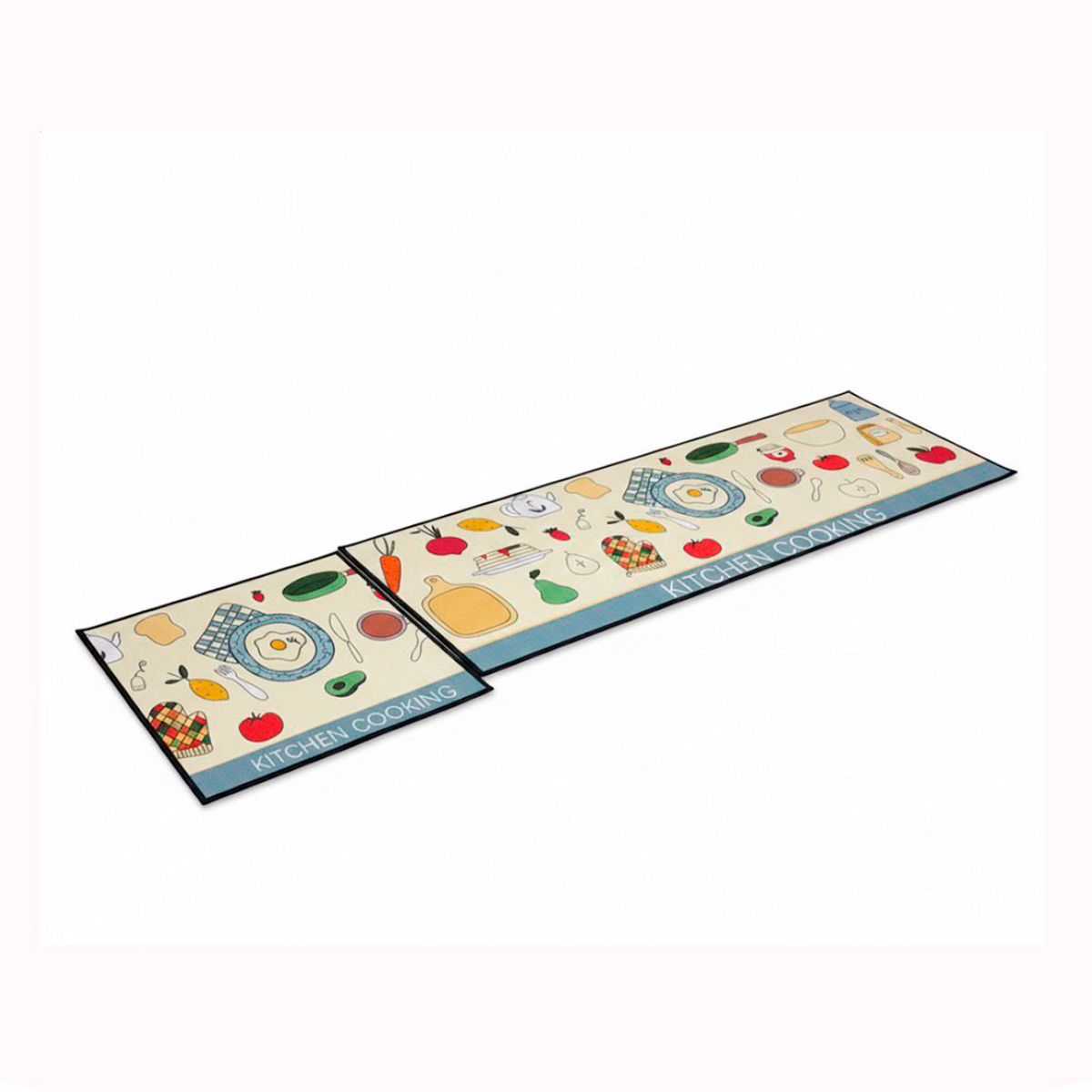 GENERICO - Alfombra de cocina antideslizante 45 cm x14,5 cm diseño alimentos