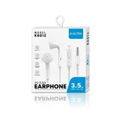 ULTRA - Audífonos In-Ear D-Ultra K6012 Conexión 3.5mm con Micrófono y Control de Llamadas