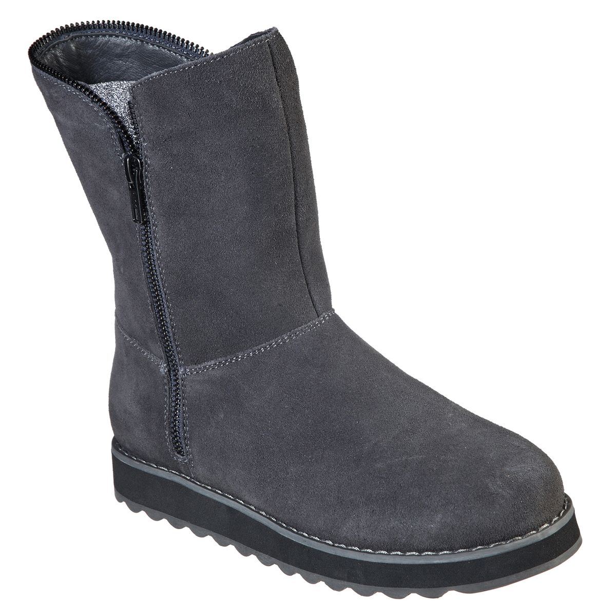 SKECHERS - Botín Mujer Cuero Gris