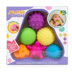 GENERICO - Set De 6 Pelotas Sensoriales Bebé Estimulación Temprana 3m+