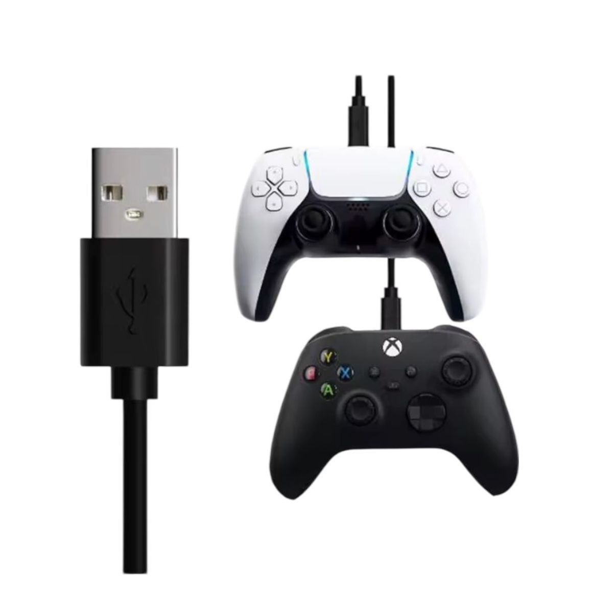 GENERICO - Cable USB a Doble USB-C 3 Metros Compatible con PS5 Xbox y Nintendo Carga Dual