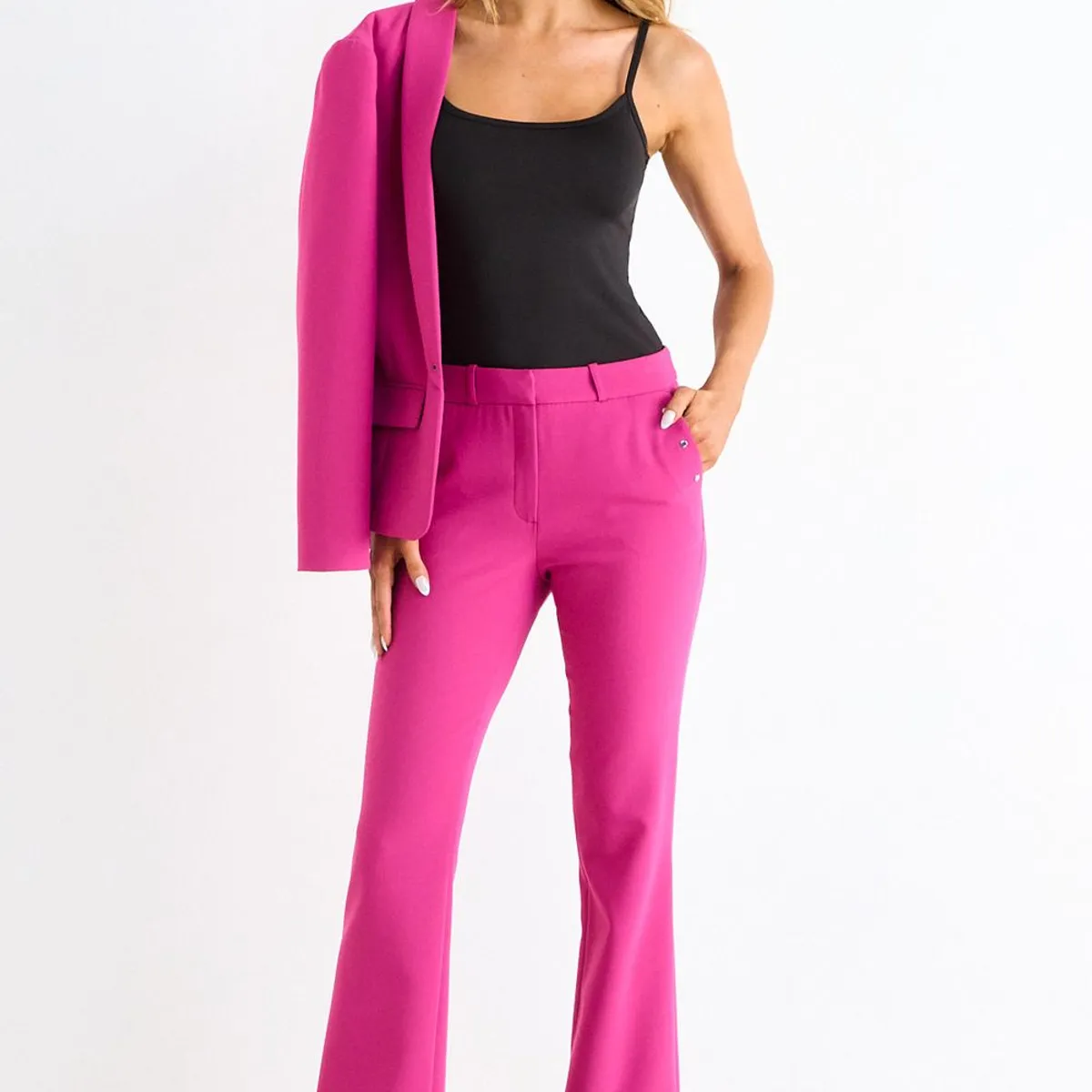ASH - Pantalon Recto Liso Mujer Fucsia Ash