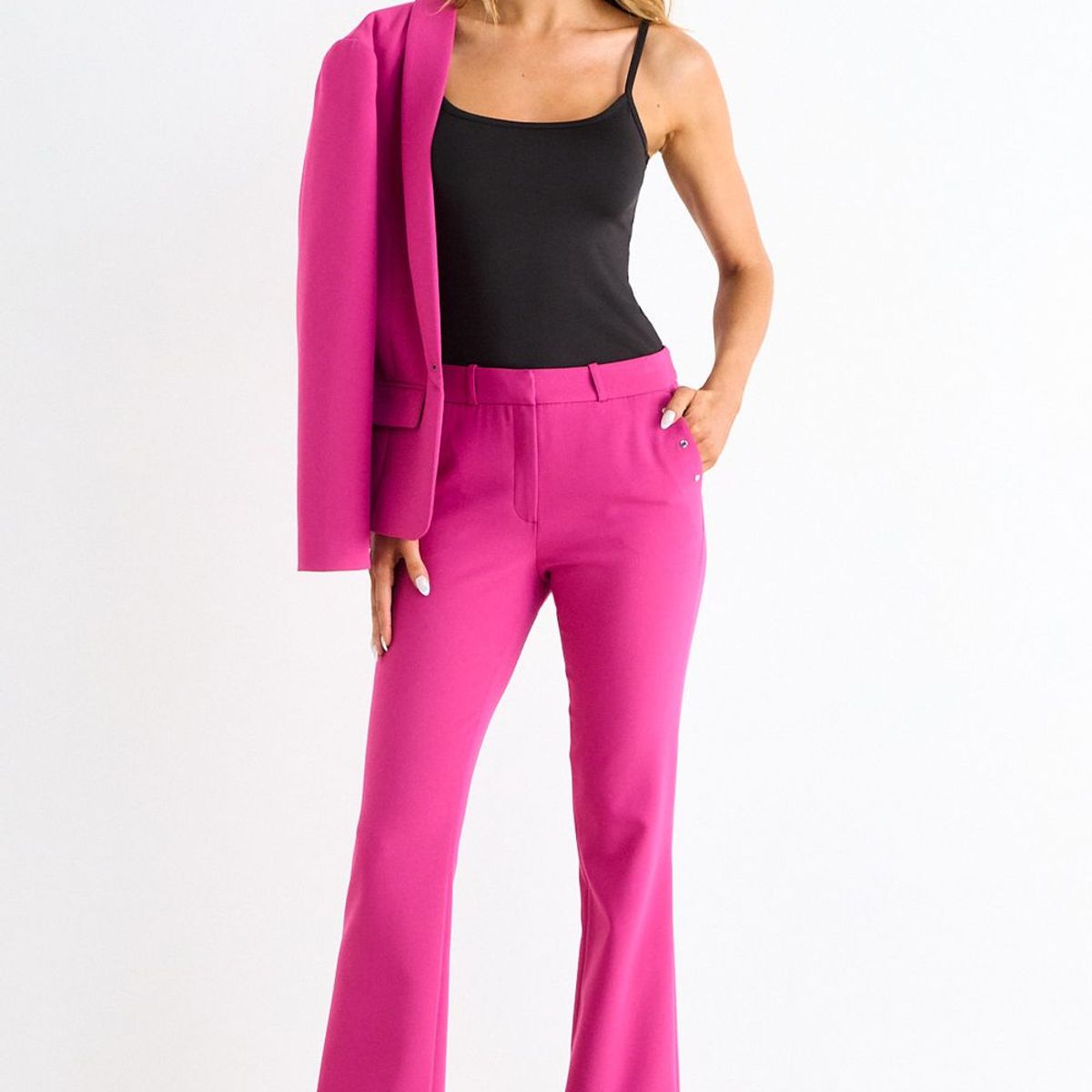 ASH - Pantalon Recto Liso Mujer Fucsia Ash