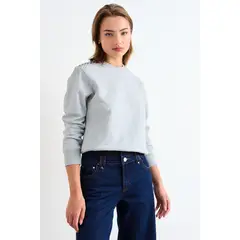 IO - Poleron Liso Mujer Gris