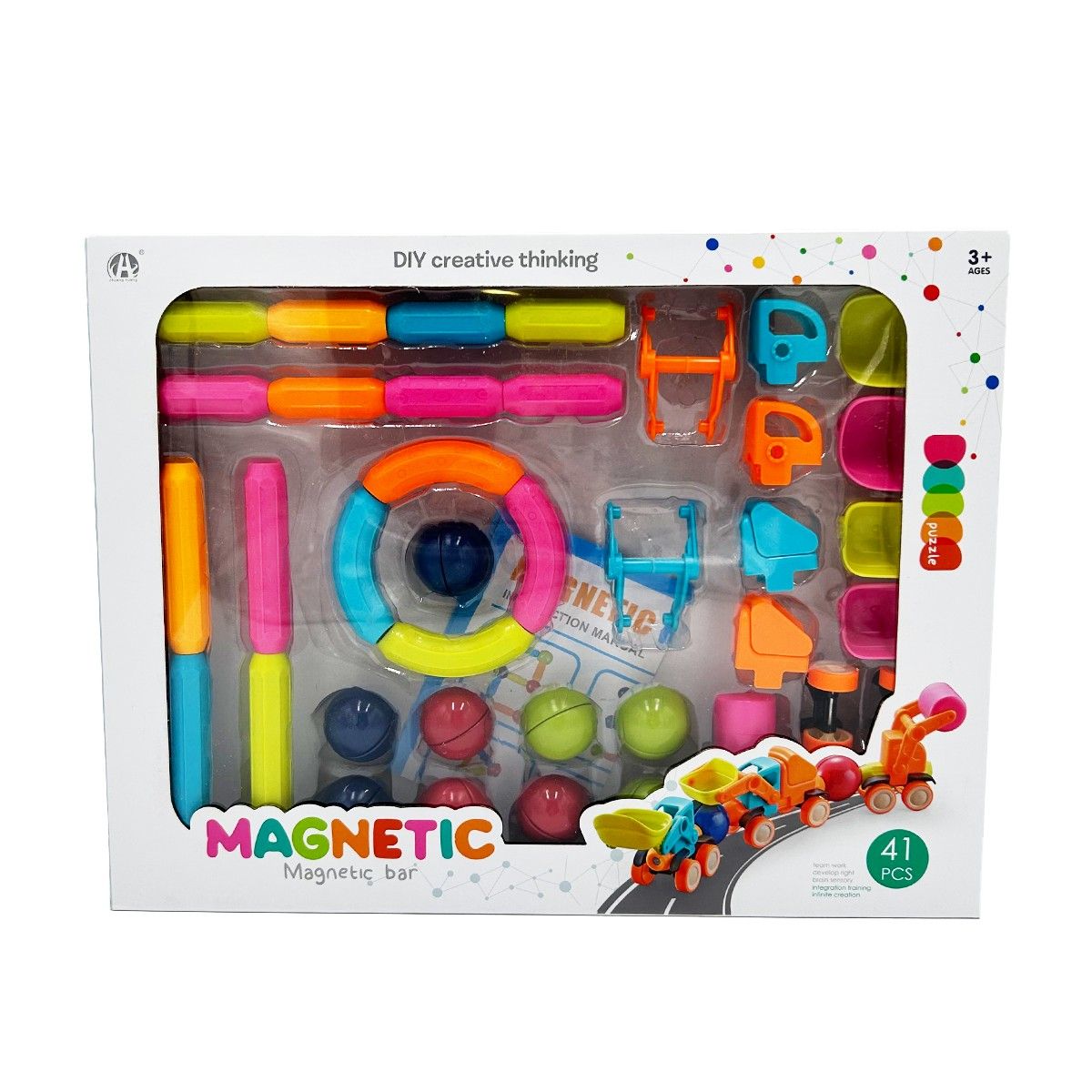 MAGNETICS - Vehículo Magnético para Construir 48pcs Magnetics