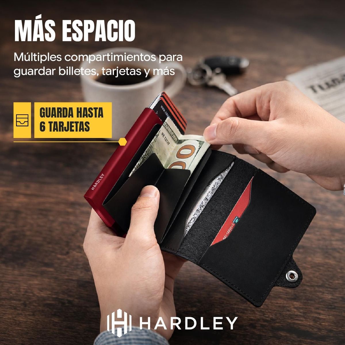 HARDLEY - Billetera Hombre Hardley Protección Rfid Tarjetero Antirrobo